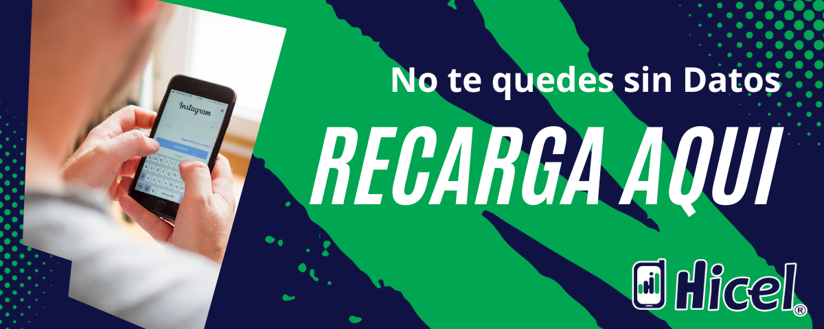 No te quedes sin datos, recarga aquí. Hicel.